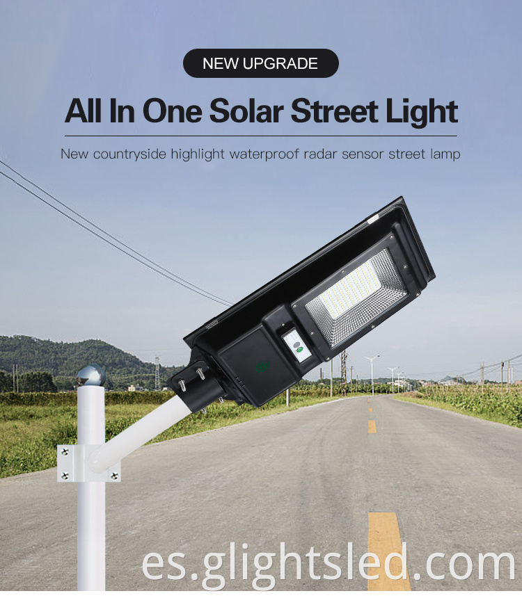 Impermeable de alta calidad ip65 al aire libre 60100 w todo en una farola solar led integrada